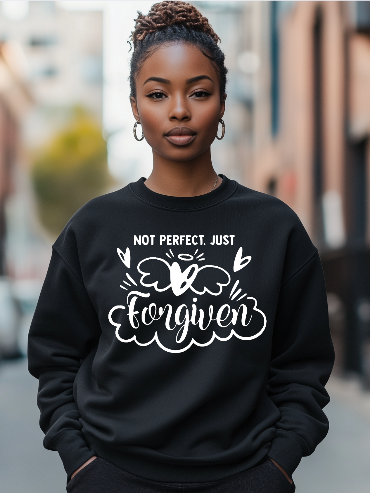 Not Perfect Just Forgiven Long sleeve sweat shirt