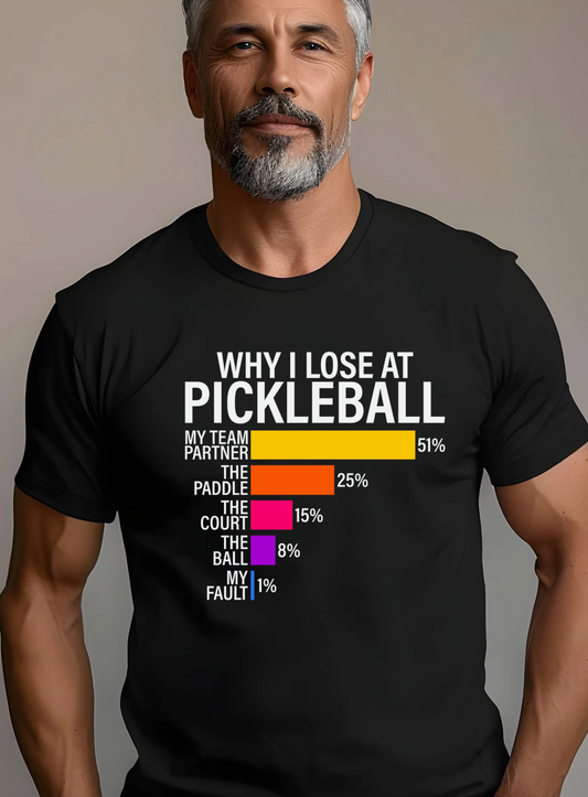 Why I lose at Pickleball tshirt