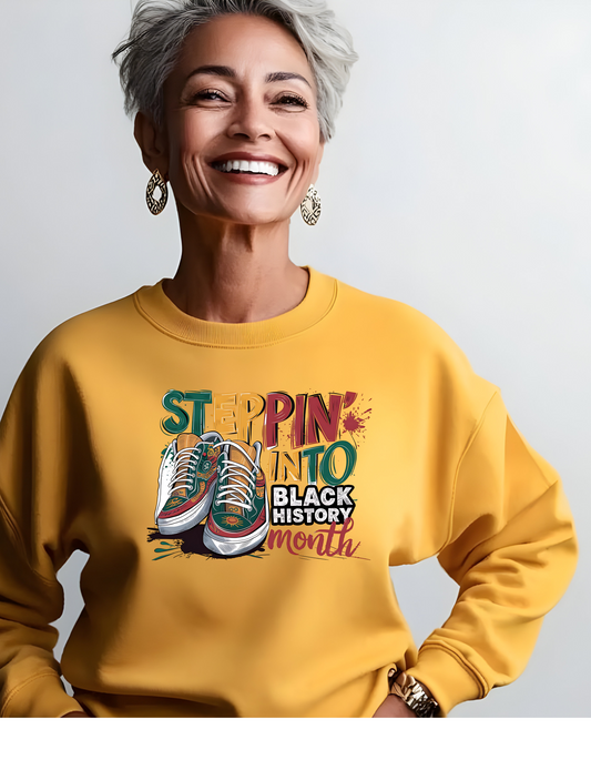 Stepping into my Black History Sweatshirt