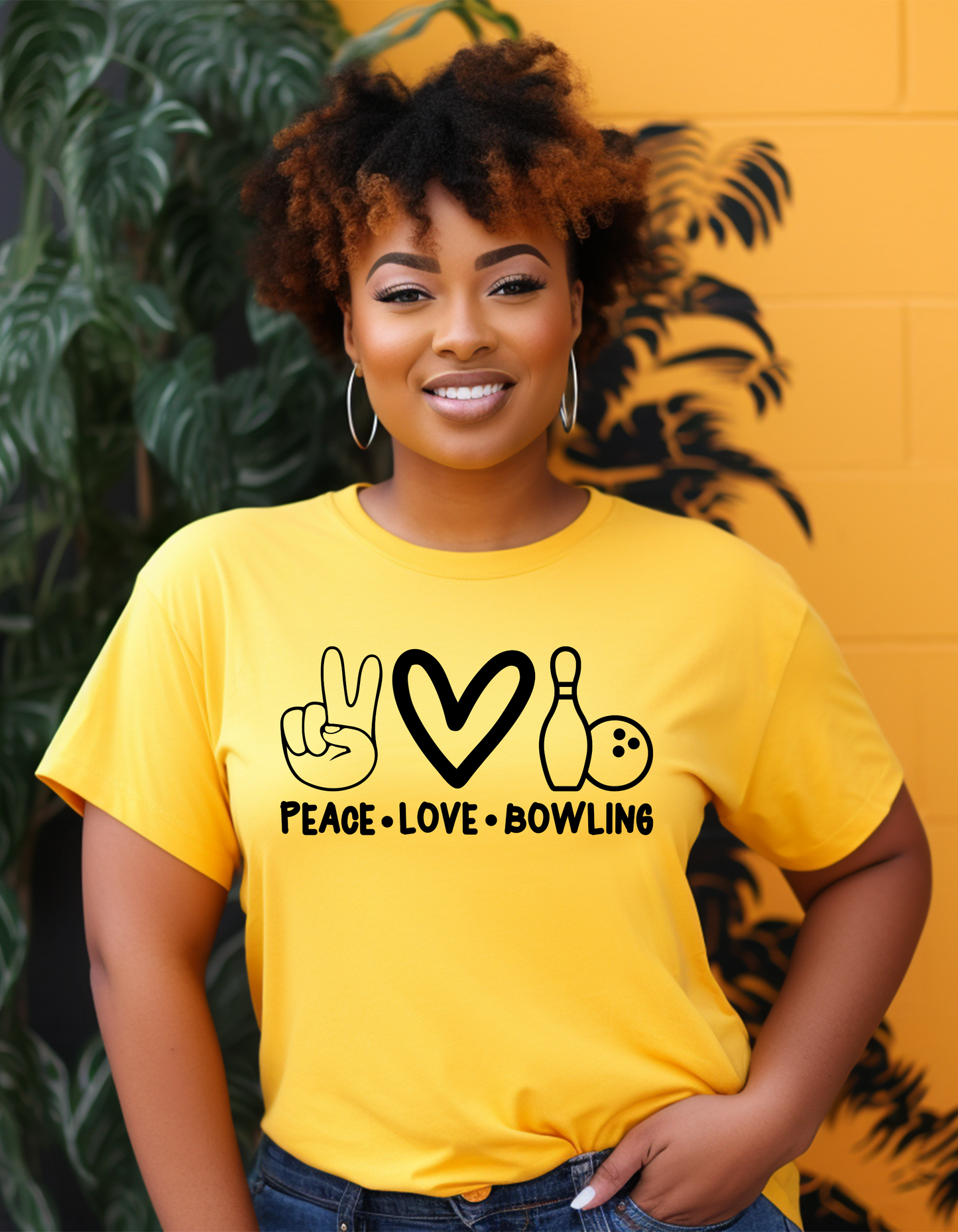 Peace Love Bowling tee